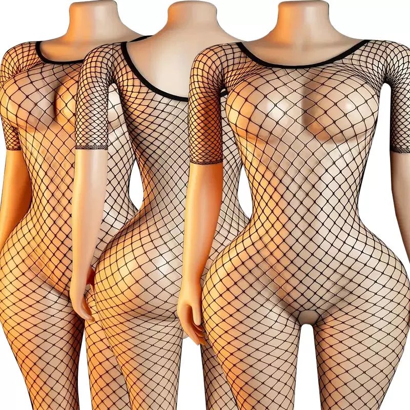 Bodystocking Fishnet - Fishnet Esaret Bdsm Vücut Çorapları Crotchless