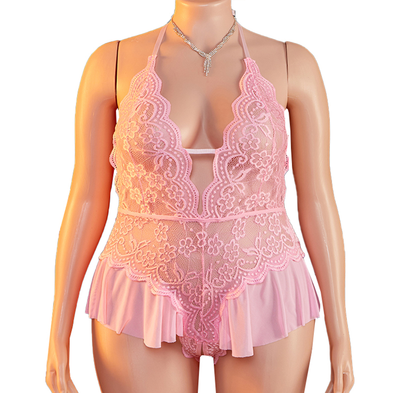 Lace Teddy Lingerie - Artı Boyutu 1XL-4XL Teddy perspektif Seksi