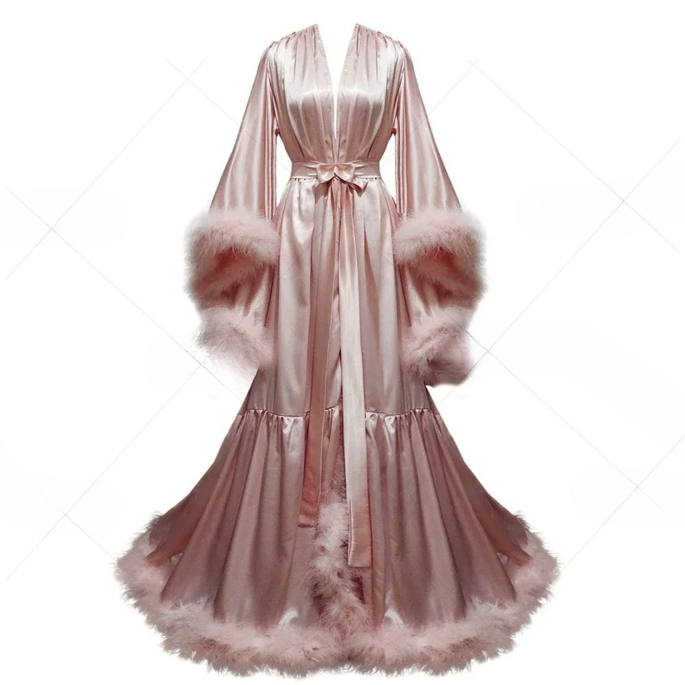 Robe Silk Women - Kadınlar için özelleştirilmiş bornoz parlama kollu