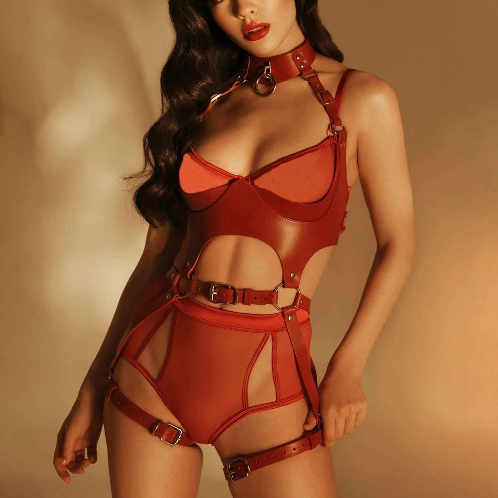 Kadın Moda Kemer Seti PU Deri  - Garter Belt Set incelemesi ve fiyatı