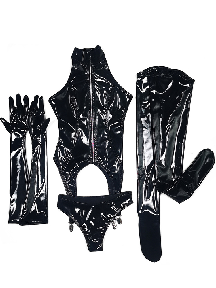 4 adet/takım islak bak PVC Cat - Garter Belt Set incelemesi ve fiyatı
